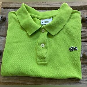 Vintage Lacoste Kid’s Euro‎ 38/US (See Measurement Pics) Lime Green Knit Polo